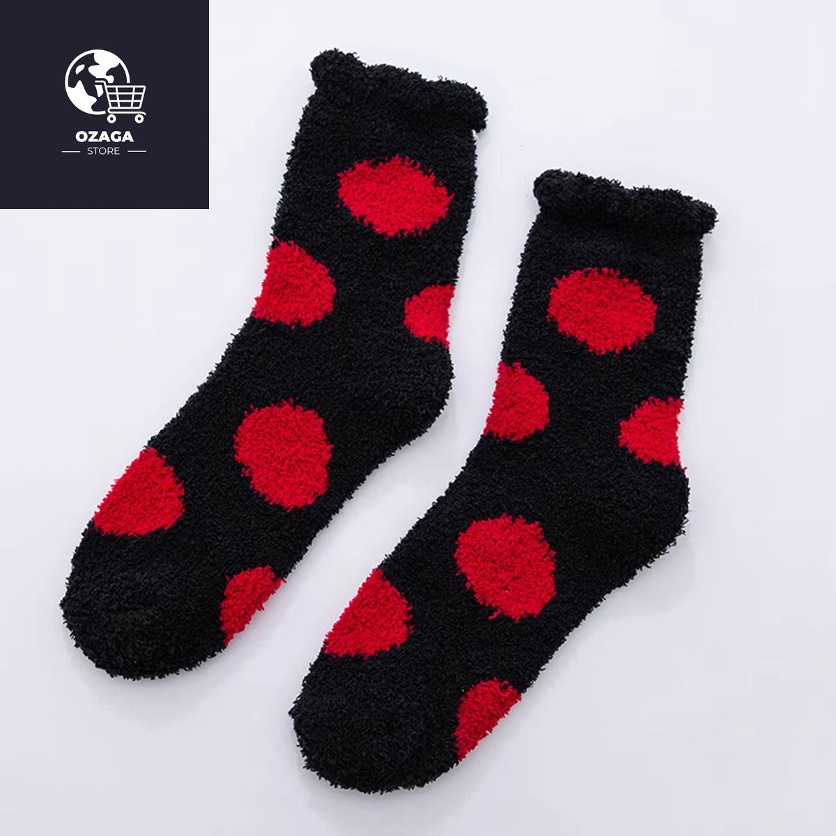 2 Pairs Cute Cow Spots Print Socks, Thickened & Warm Coral Fleece Socks, Women'S Stockings & Hosiery