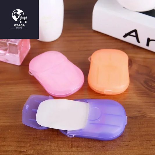 Portable Outdoor Travel Soap Tablets in Convenient Dispenser Box - Mini Hand Washing Sheets