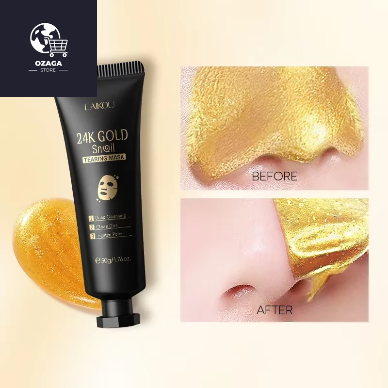 LAIKOU 24K Gold Snail Deep Cleansing Tearing Mask for Blackhead Removal - 50g