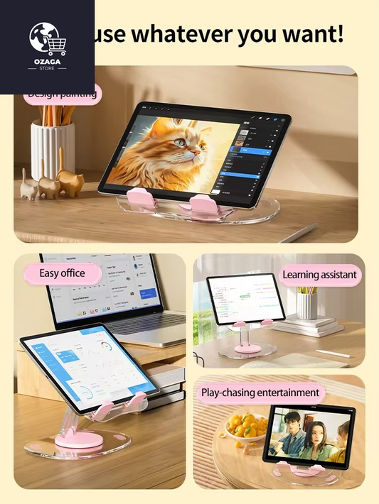 360° Rotating Mobile Phone Stand Multi-Functional Flat Support Stand Retractable Mobile Phone Stand Desktop