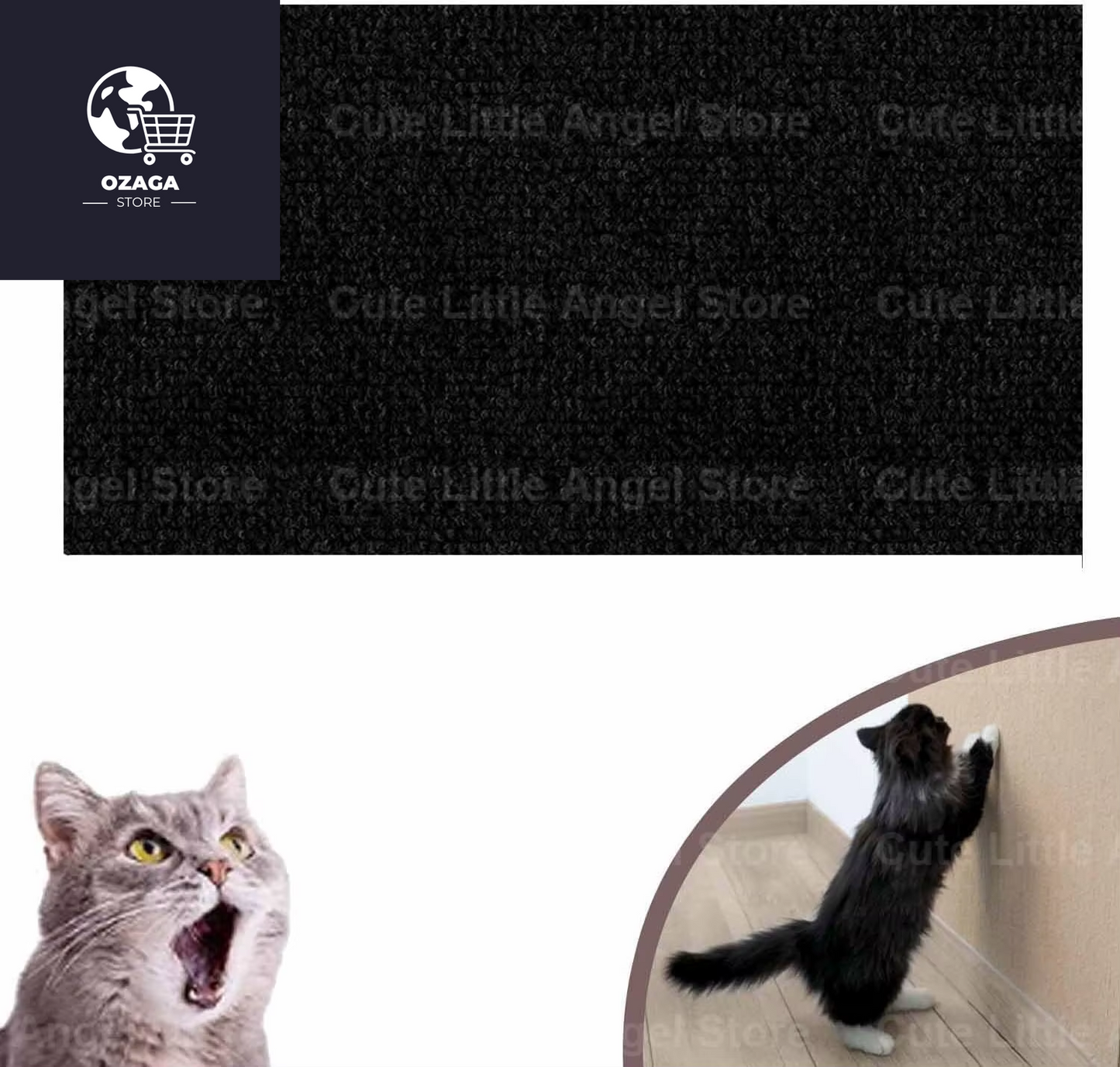 Self-Adhesive Carpet Cat Scratch Board for Wall and Sofa Protection - Trimmable and DIY Solution for Paws Sharpening
