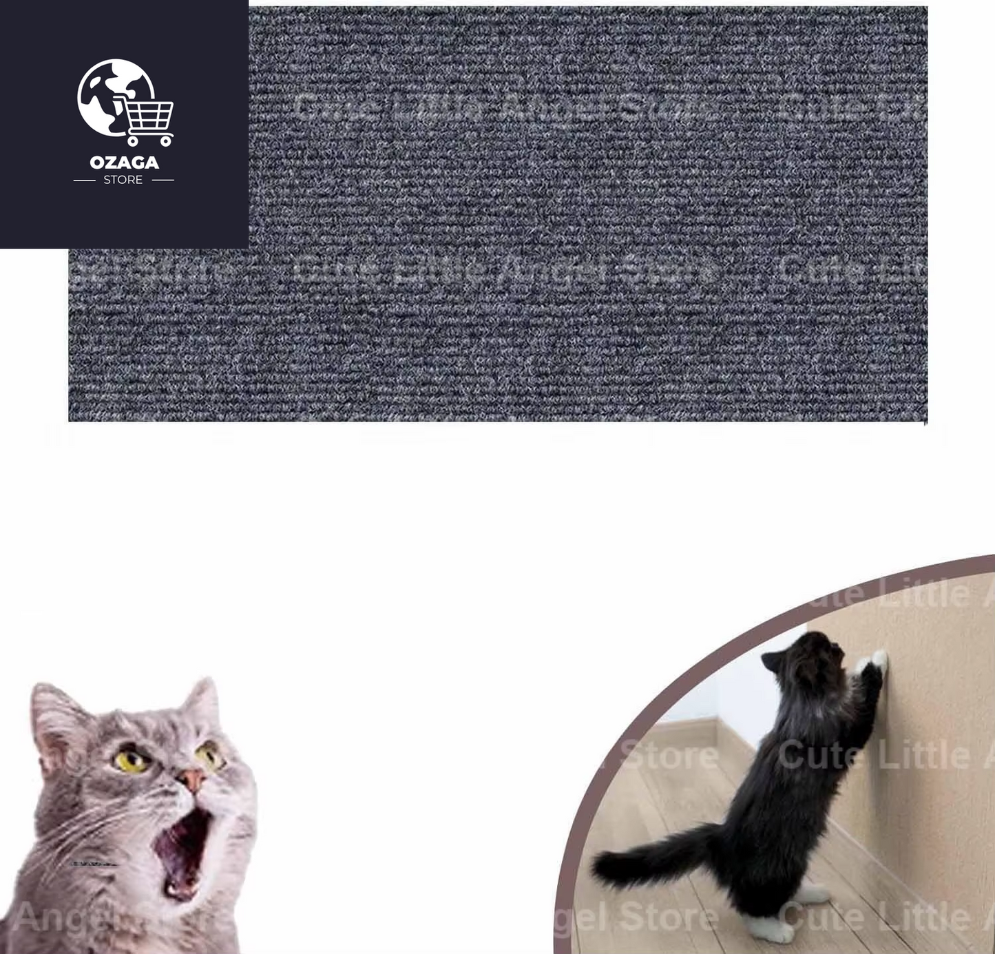 Self-Adhesive Carpet Cat Scratch Board for Wall and Sofa Protection - Trimmable and DIY Solution for Paws Sharpening