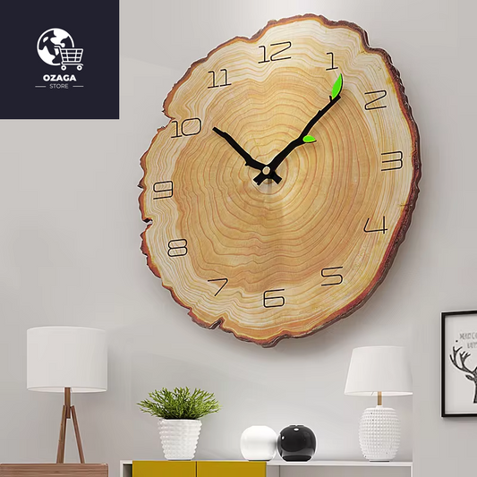 Large Vintage Wooden Wall Clock with Modern Rustic Design for Home, Office, and Café Decoration