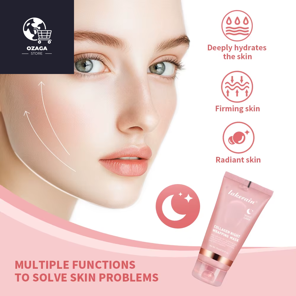 Lakerain Collagen Night Mask for Enhanced Elasticity and Hydration, Reducing Sagging and Dullness with Hydrolyzed Collagen for Radiant Skin