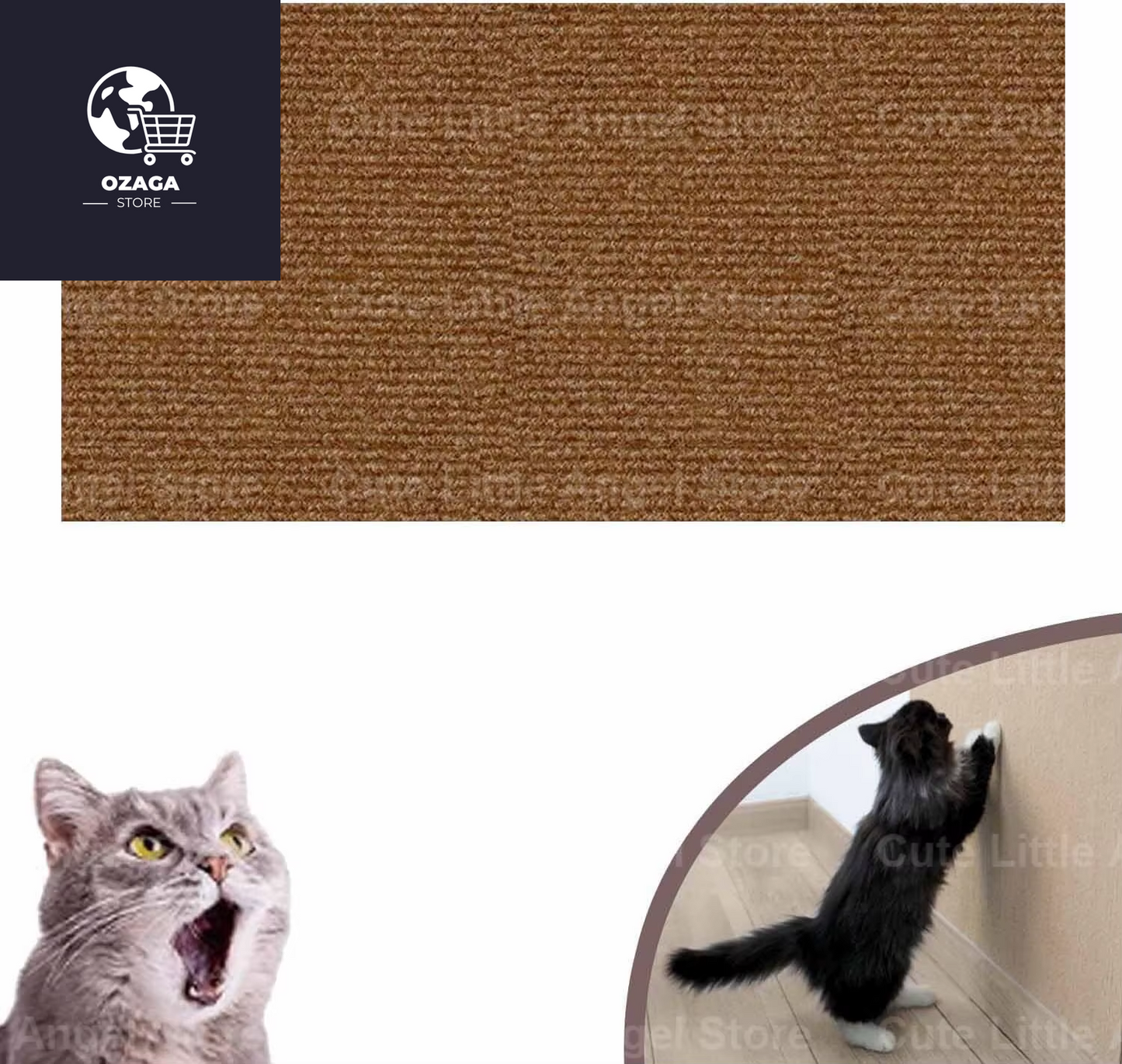 Self-Adhesive Carpet Cat Scratch Board for Wall and Sofa Protection - Trimmable and DIY Solution for Paws Sharpening