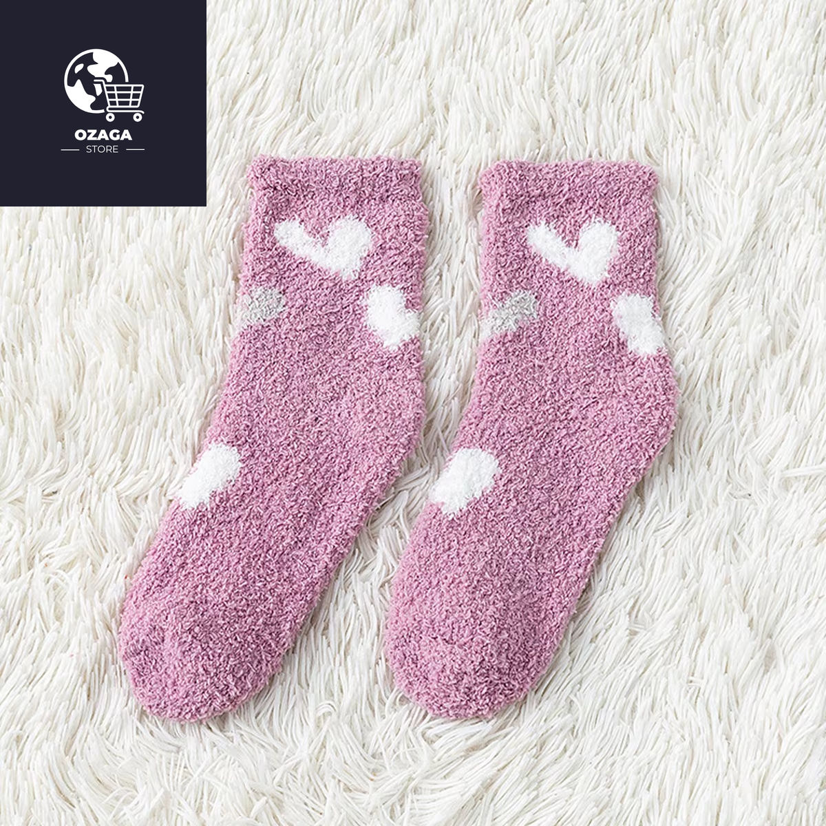 2 Pairs Cute Cow Spots Print Socks, Thickened & Warm Coral Fleece Socks, Women'S Stockings & Hosiery