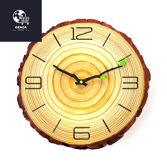 Large Vintage Wooden Wall Clock with Modern Rustic Design for Home, Office, and Café Decoration