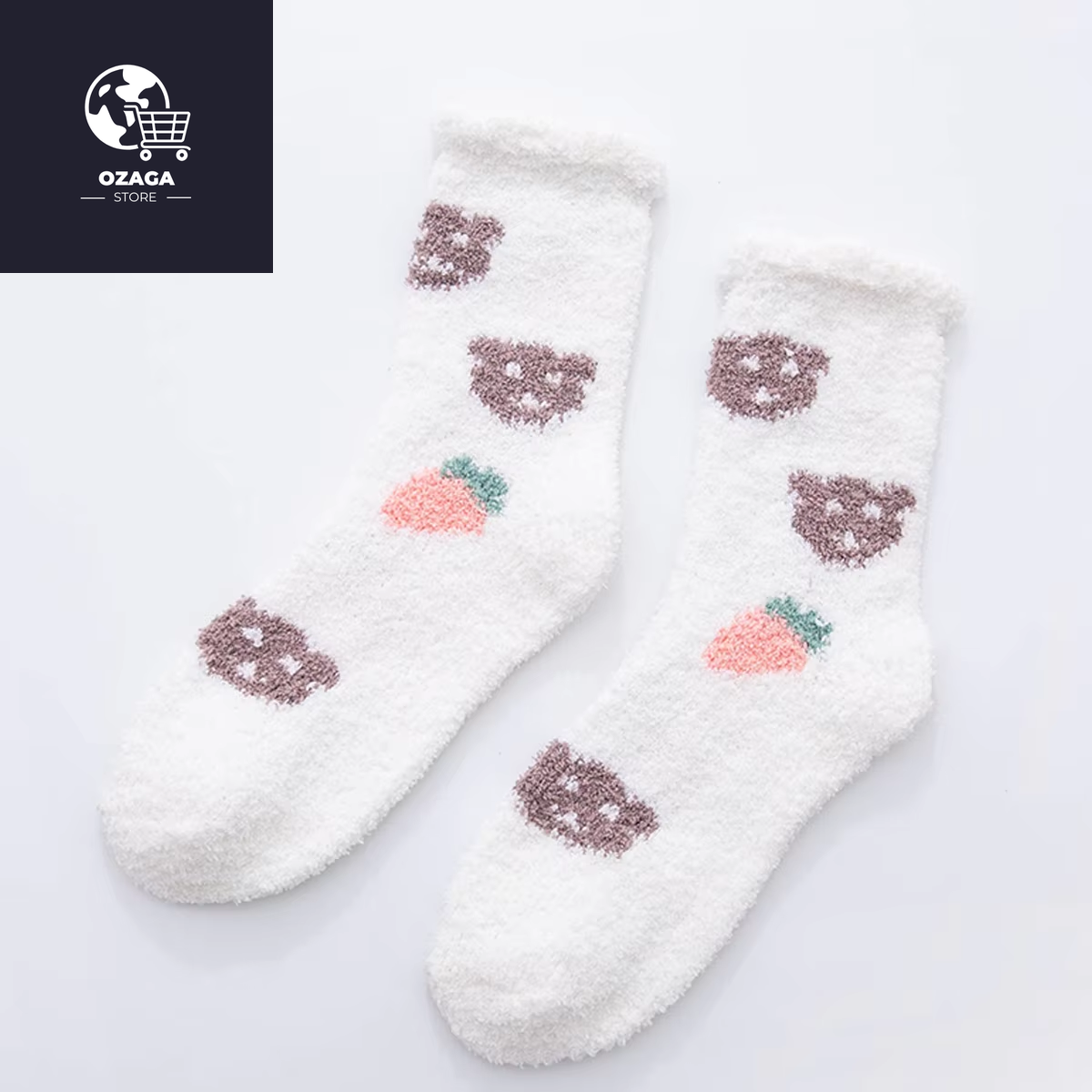 2 Pairs Cute Cow Spots Print Socks, Thickened & Warm Coral Fleece Socks, Women'S Stockings & Hosiery