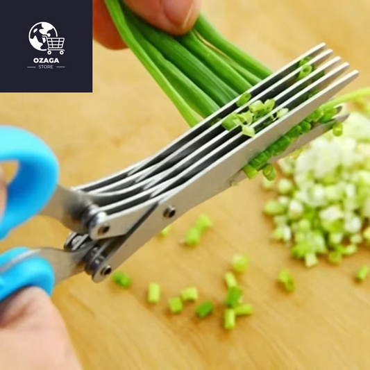 Multi-Functional Stainless Steel 3-5 Layer Kitchen Scissors for Cutting and Chopping Pepper, Scallion, and Laver