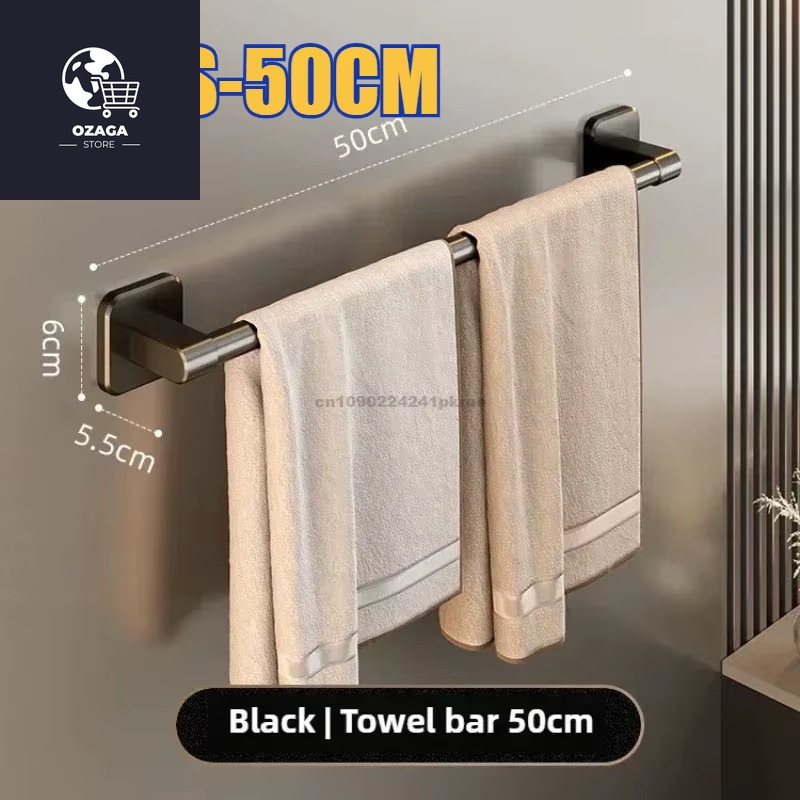 6Pcsbathroom Towel Rack Towel Holder Self-Adhesive Bathroom Towel Rack Hooks Bathroom Shelf without Drilling Towelrack Bathroom