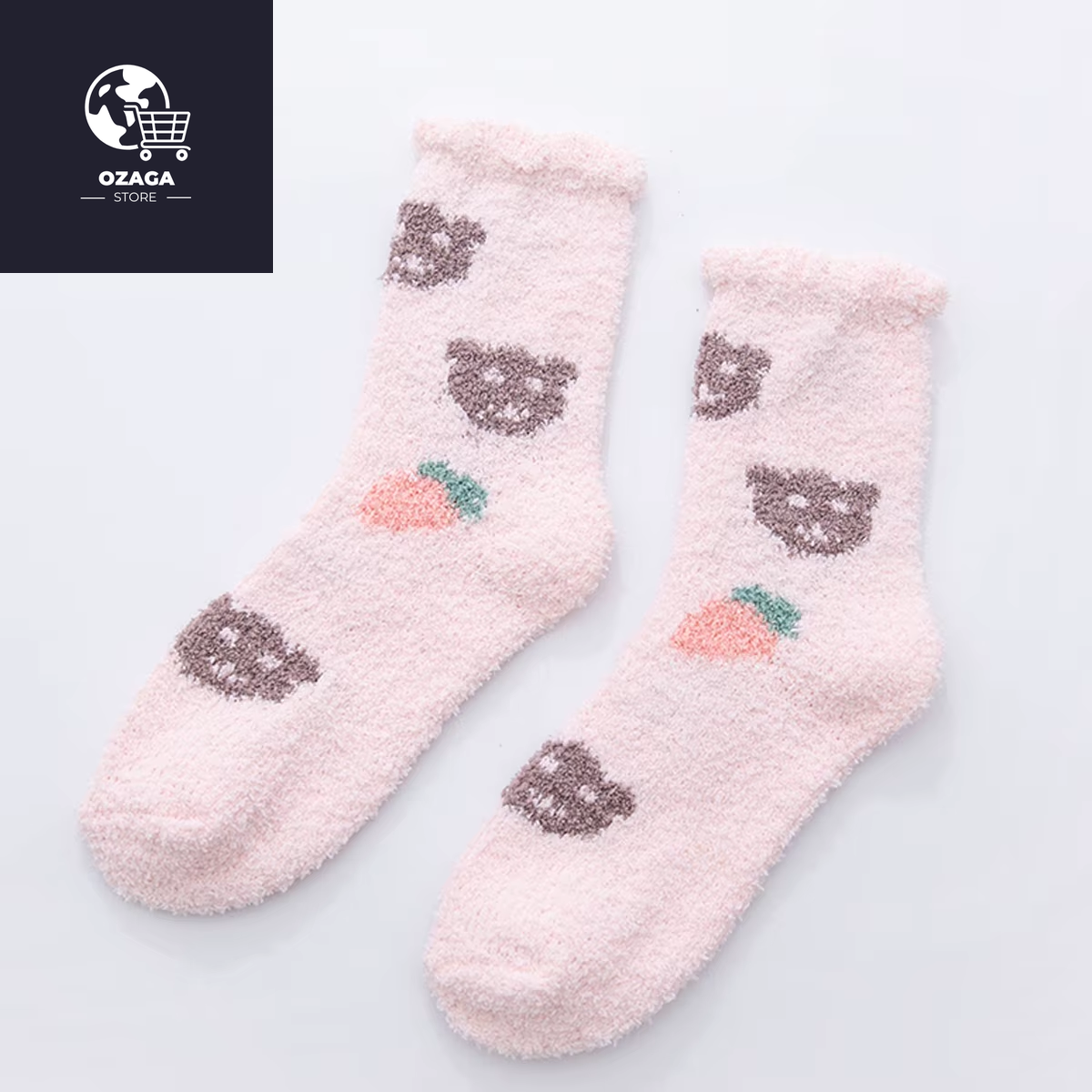 2 Pairs Cute Cow Spots Print Socks, Thickened & Warm Coral Fleece Socks, Women'S Stockings & Hosiery