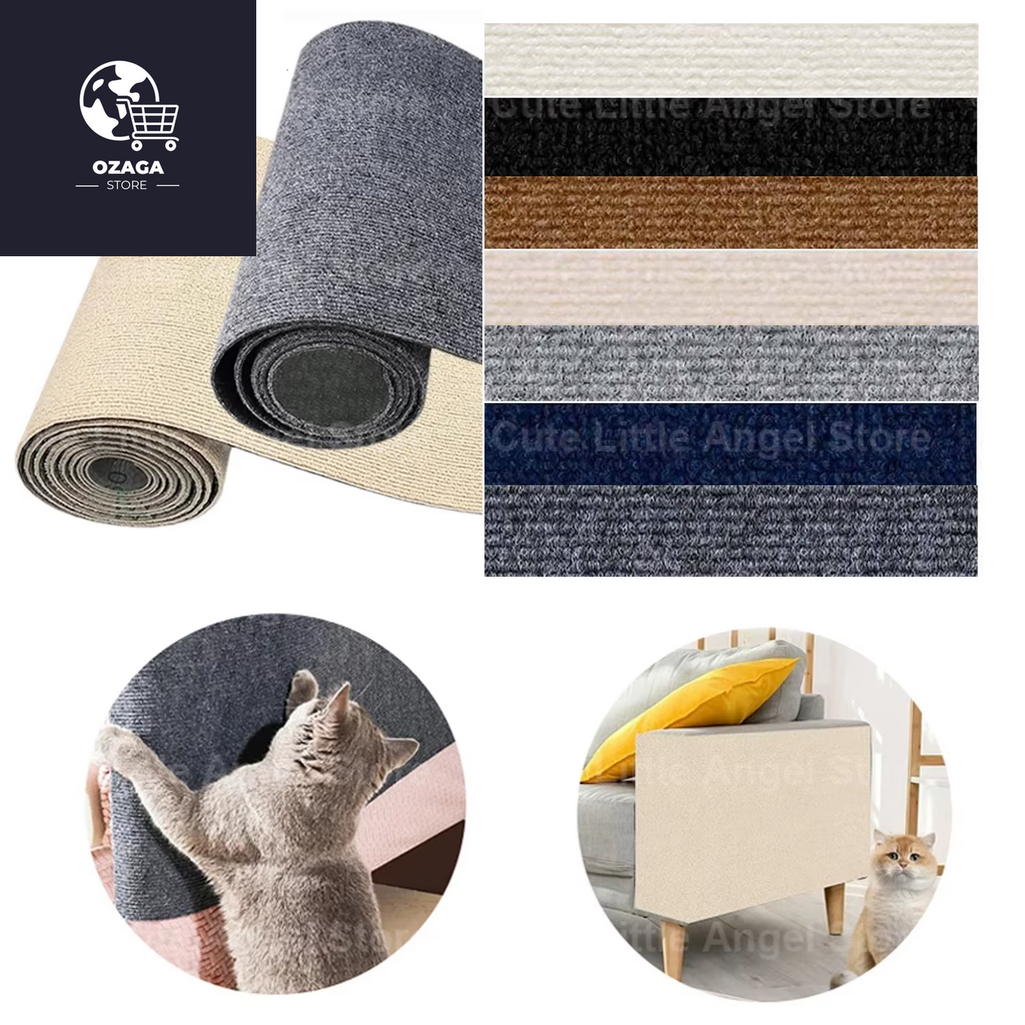 Self-Adhesive Carpet Cat Scratch Board for Wall and Sofa Protection - Trimmable and DIY Solution for Paws Sharpening