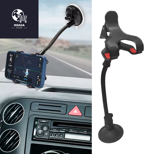 360-Degree Rotating Car Phone Holder with Adjustable Support for GPS and Mobile Devices