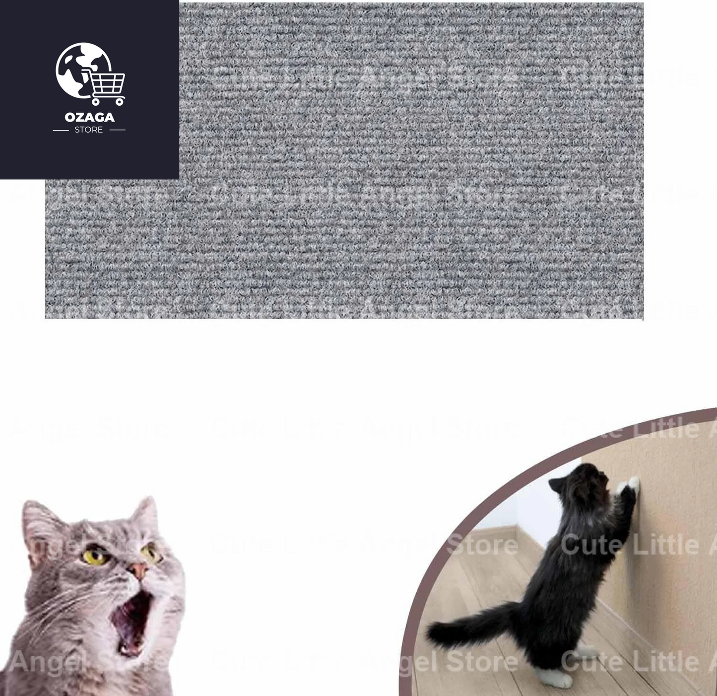 Self-Adhesive Carpet Cat Scratch Board for Wall and Sofa Protection - Trimmable and DIY Solution for Paws Sharpening