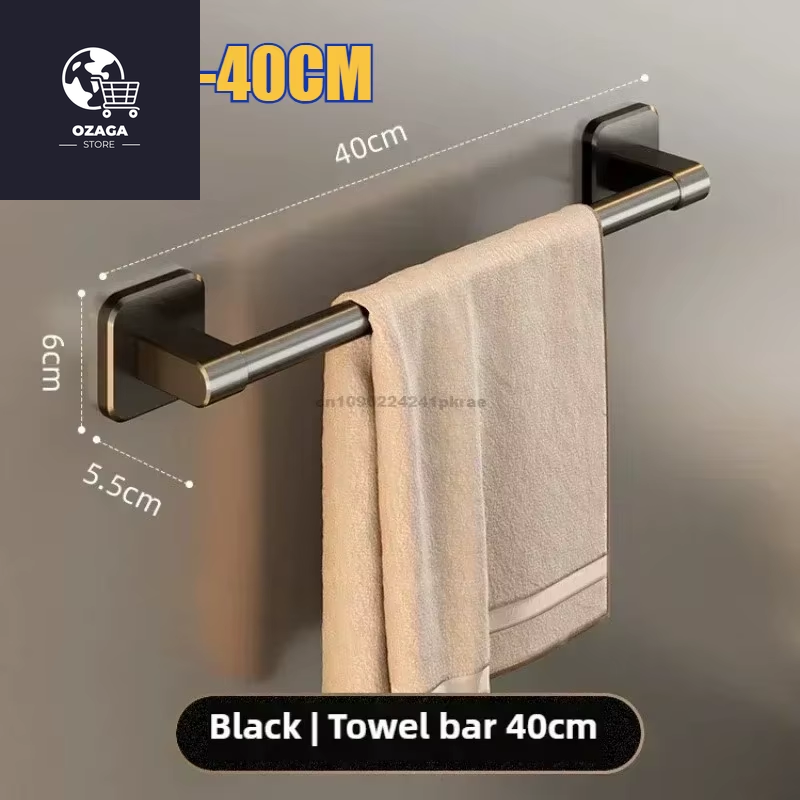 6Pcsbathroom Towel Rack Towel Holder Self-Adhesive Bathroom Towel Rack Hooks Bathroom Shelf without Drilling Towelrack Bathroom