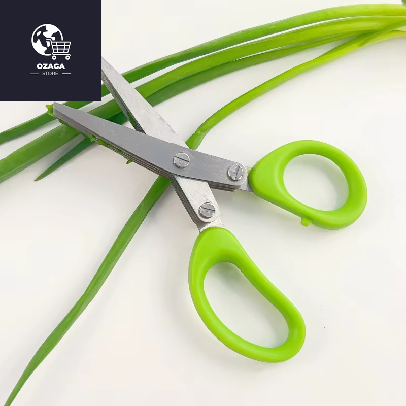 Multi-Functional Stainless Steel 3-5 Layer Kitchen Scissors for Cutting and Chopping Pepper, Scallion, and Laver