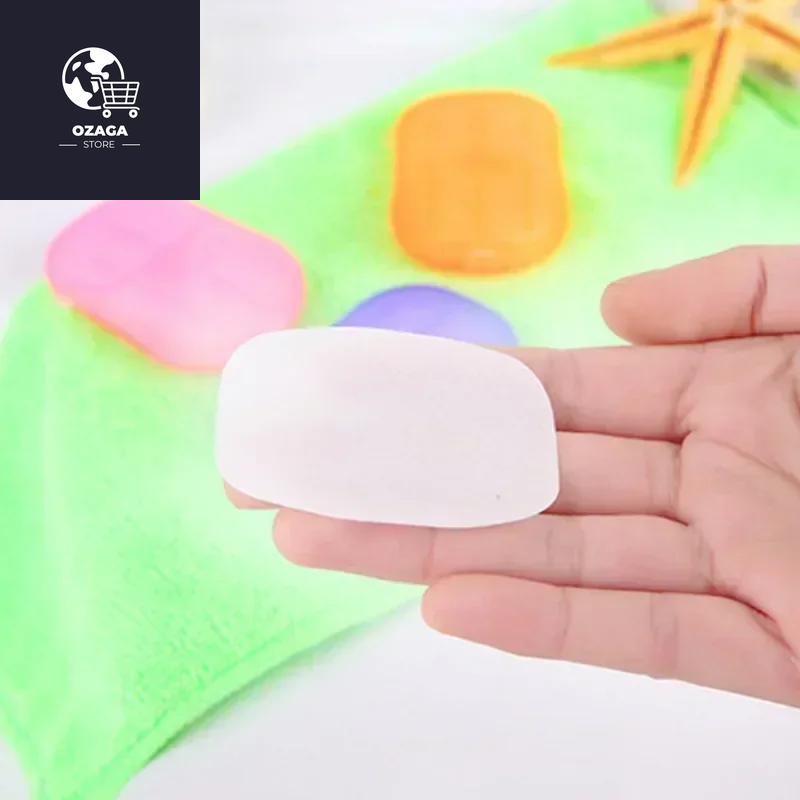 Portable Outdoor Travel Soap Tablets in Convenient Dispenser Box - Mini Hand Washing Sheets