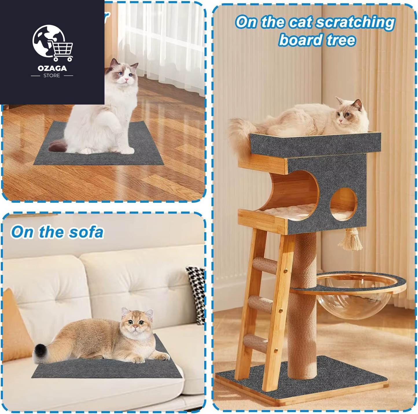 Self-Adhesive Carpet Cat Scratch Board for Wall and Sofa Protection - Trimmable and DIY Solution for Paws Sharpening
