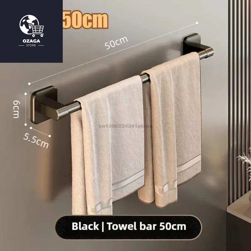 6Pcsbathroom Towel Rack Towel Holder Self-Adhesive Bathroom Towel Rack Hooks Bathroom Shelf without Drilling Towelrack Bathroom
